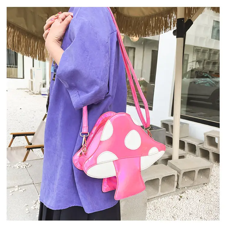 Fashion Creative Mushroom Stitching Crossbody Bag