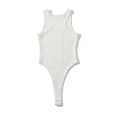 Tight Jumpsuit Women's Sleeveless Slim Top - White - View 1