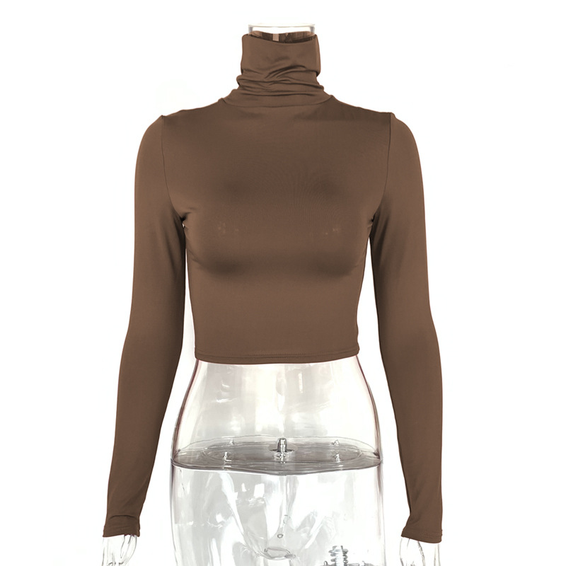Women's Slim Fit Midriff-baring Bottoming Top