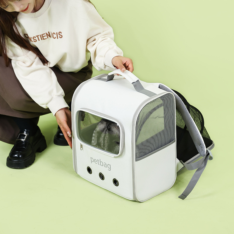 Large Capacity Portable Cat Backpack Expandable With Transparent Window