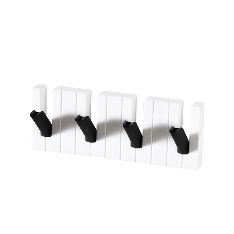 Hook Wall-mounted Creative Coat And Hat Hook Plastic - Black And White