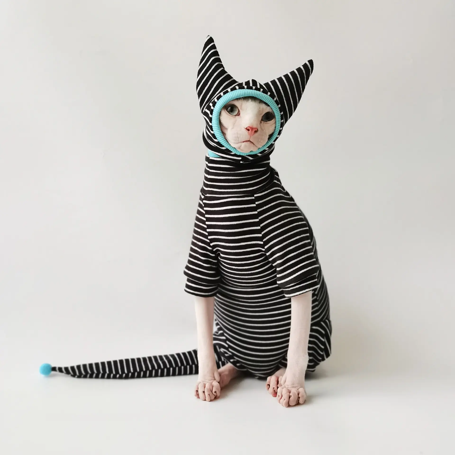 Sphynx Cat Striped Pyjamas Four Legged Clothing