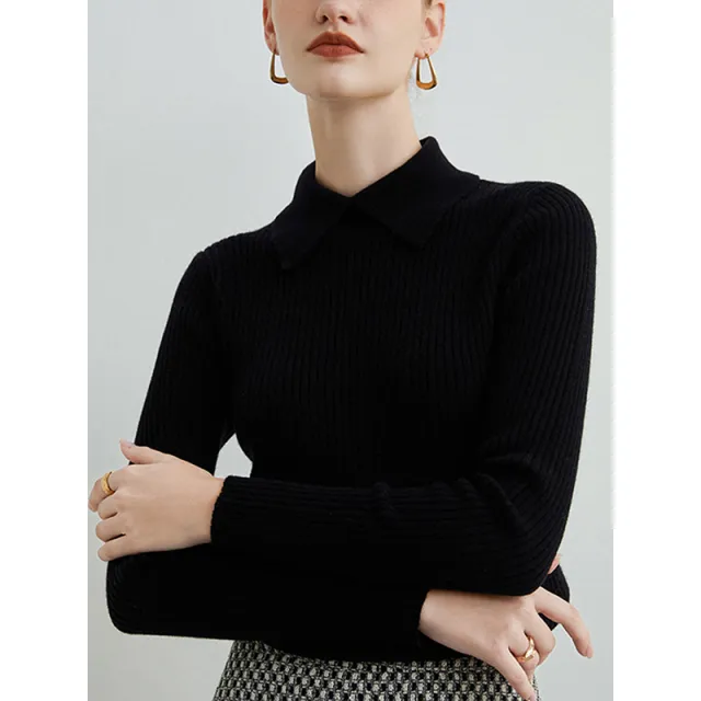 Pullover Cashmere Sweater Autumn Winter Retro Fashionable Black - Shop at LoveMi