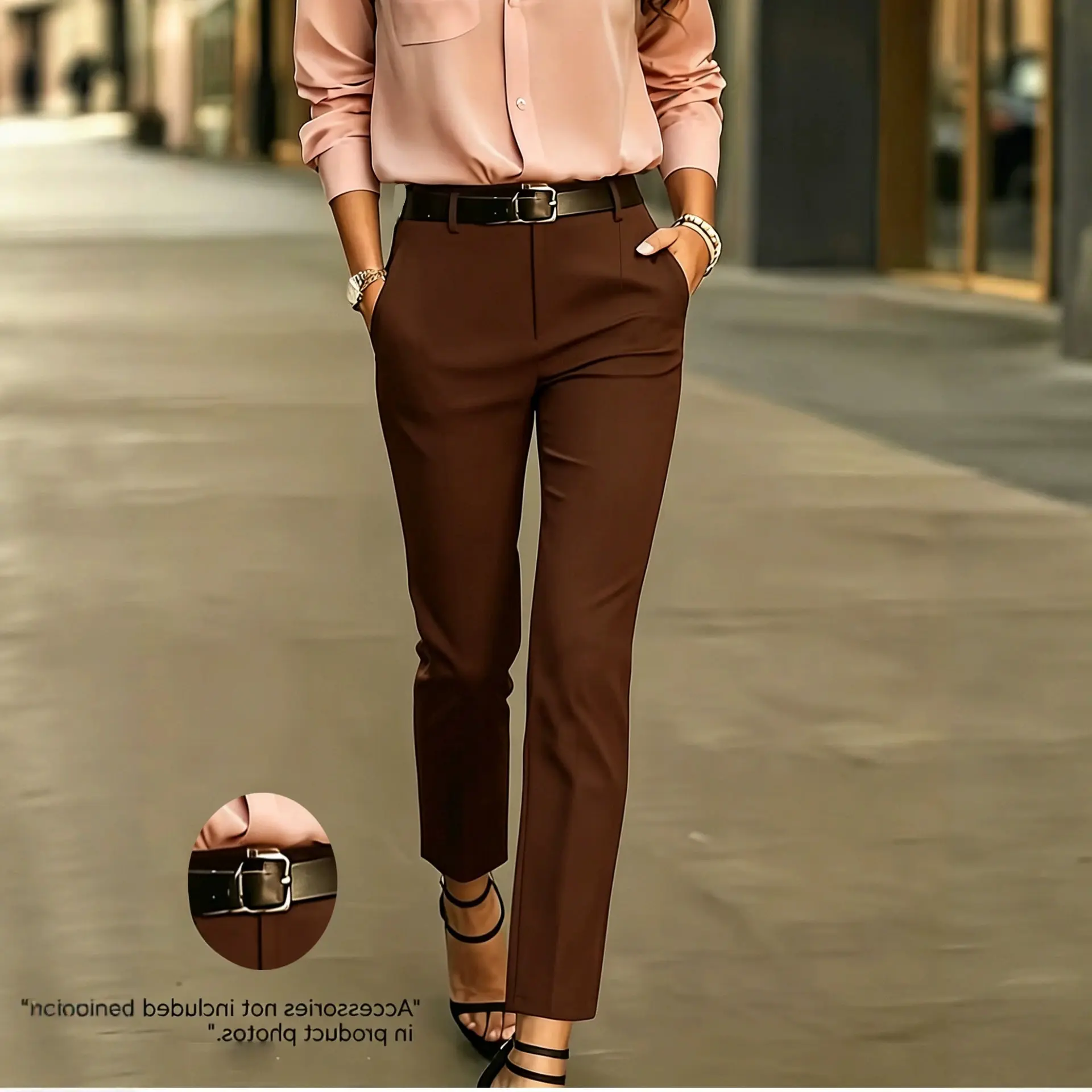 High-waisted Casual Suit Pants