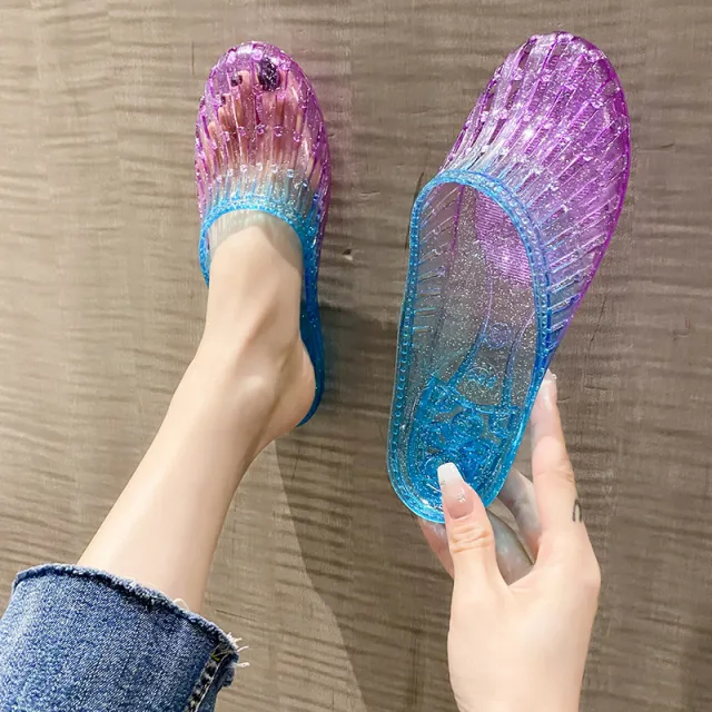 Fashion Crystal Women's Toe covered Non slip Sandals Blue - Shop at LoveMi