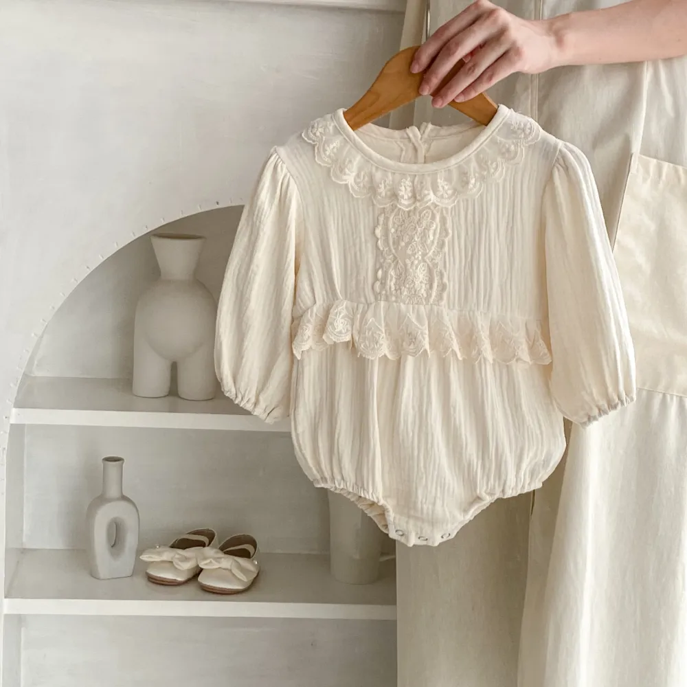 Princess Style All-match Rompers Long Sleeve Triangle Rompers