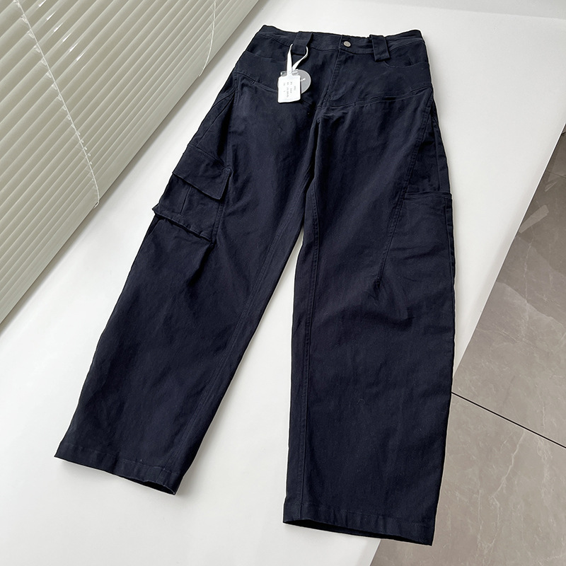 Cotton Wide Leg Loose Retro Casual Neutral Slimming Multi-pocket Profile Overalls For Women