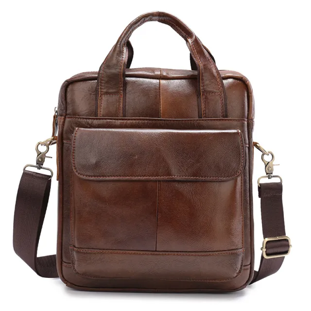 Vertical Briefcase Retro Men's Bag Handbag Brown - Shop at LoveMi