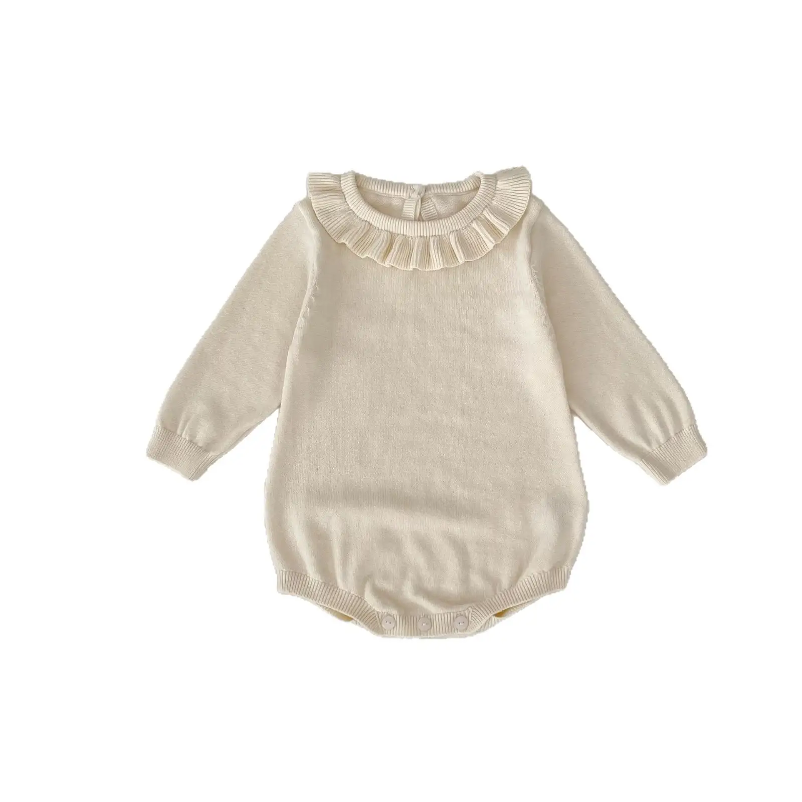 Versatile Lace Collar Long Sleeve Knitted Romper Socks Two-piece Set
