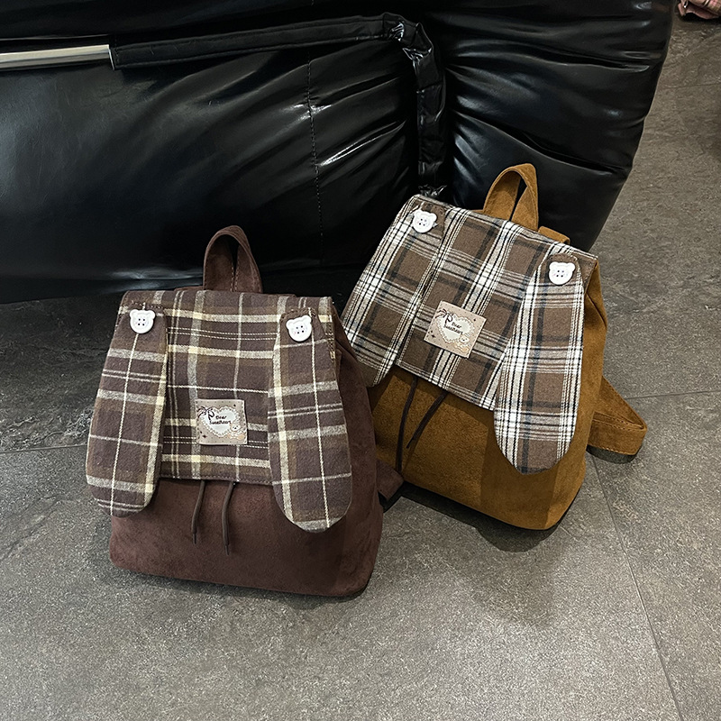 Plaid Shoulder Bag For Women Large Capacity Laid-back Style