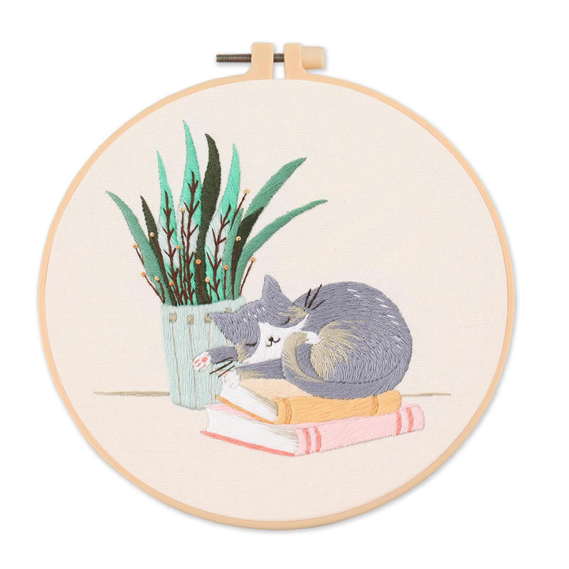 Cat Embroidery Pattern Diy Material Package Kit S854 Material Package - Shop at LoveMi