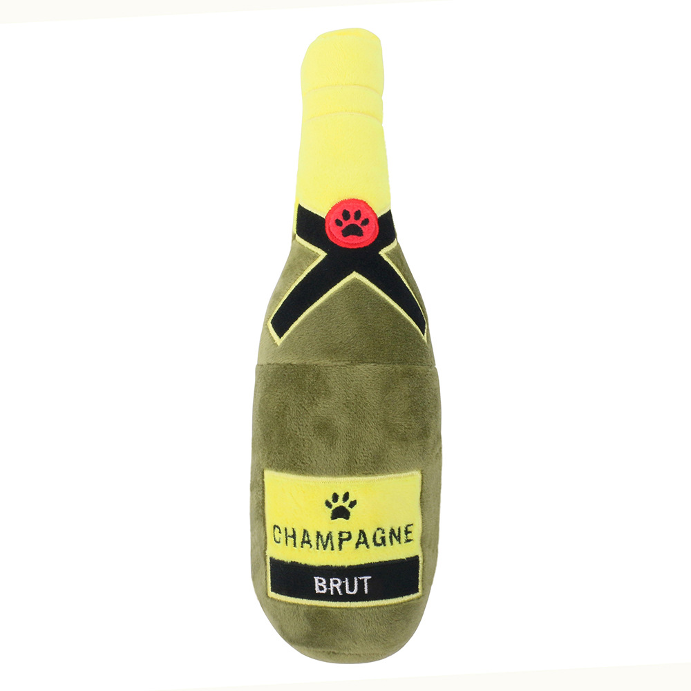 Plush Stuffed Champagne Bottle Dog Toy - Image 9