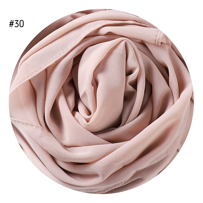 Solid Color Pearl Chiffon Scarf Head Covering Monochrome