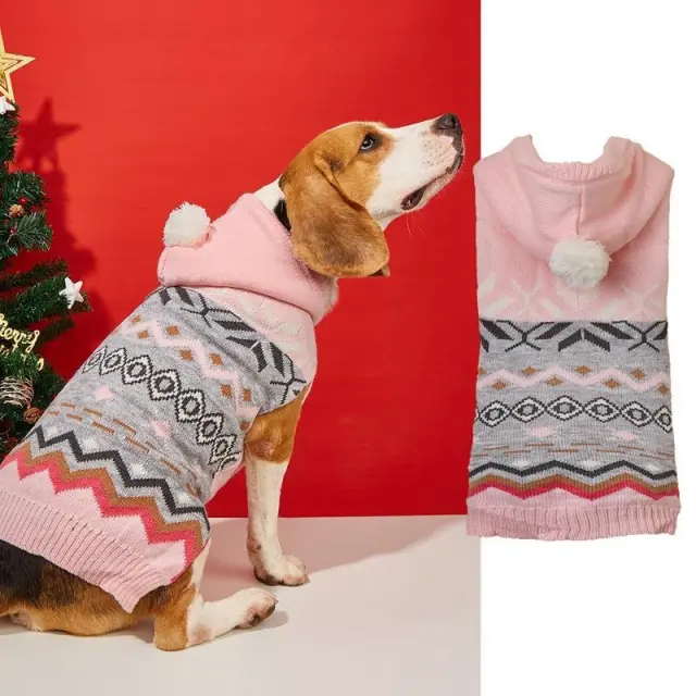 Pet Sweater Classic Diamond Pattern Pink - Shop at LoveMi
