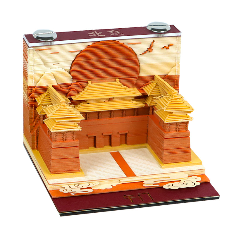 Landmark Series 3D Stereo Sticky Notes Antique-Style Desktop Decorations