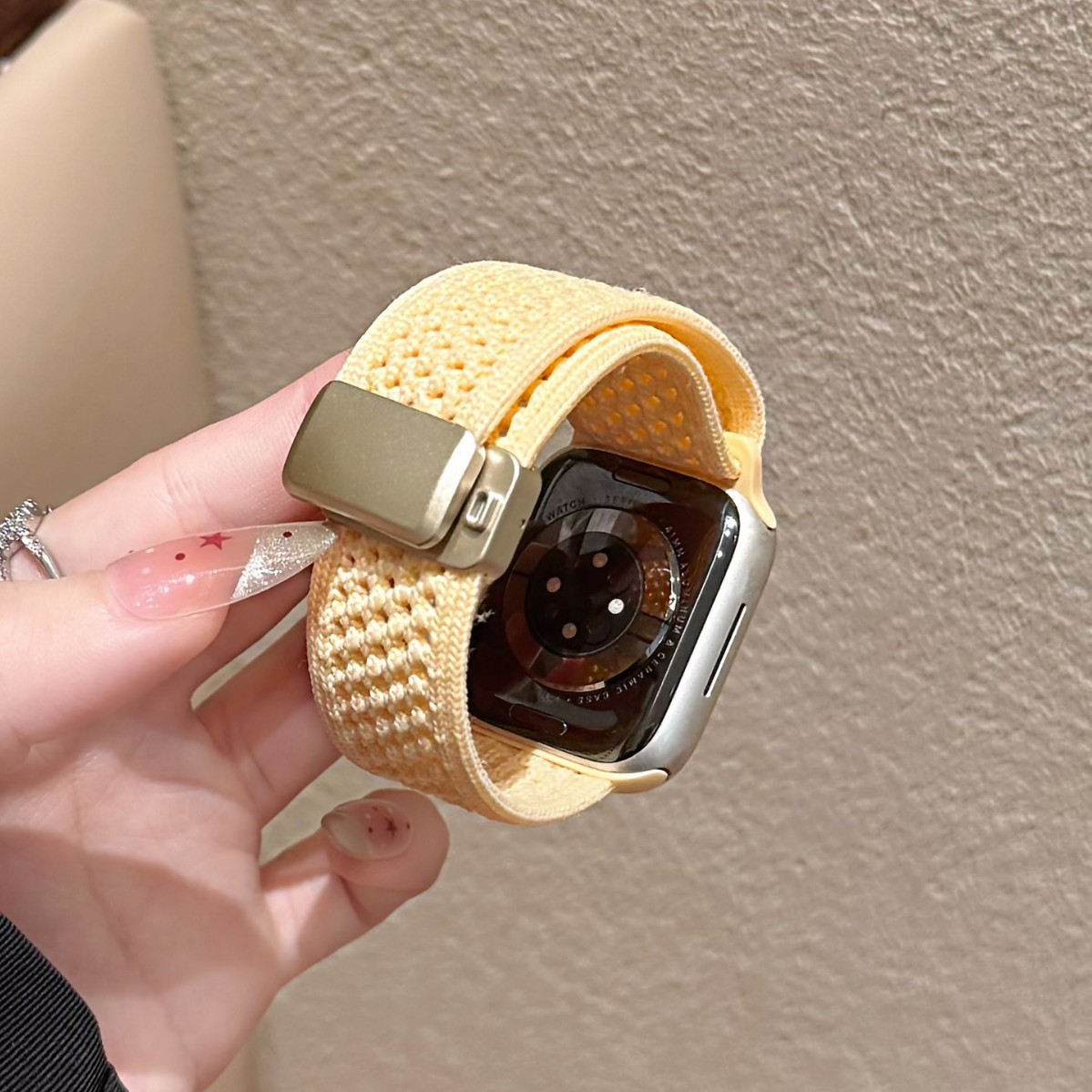 Breathable Knitted Nylon Braided Magnetic-clasp Watch Strap