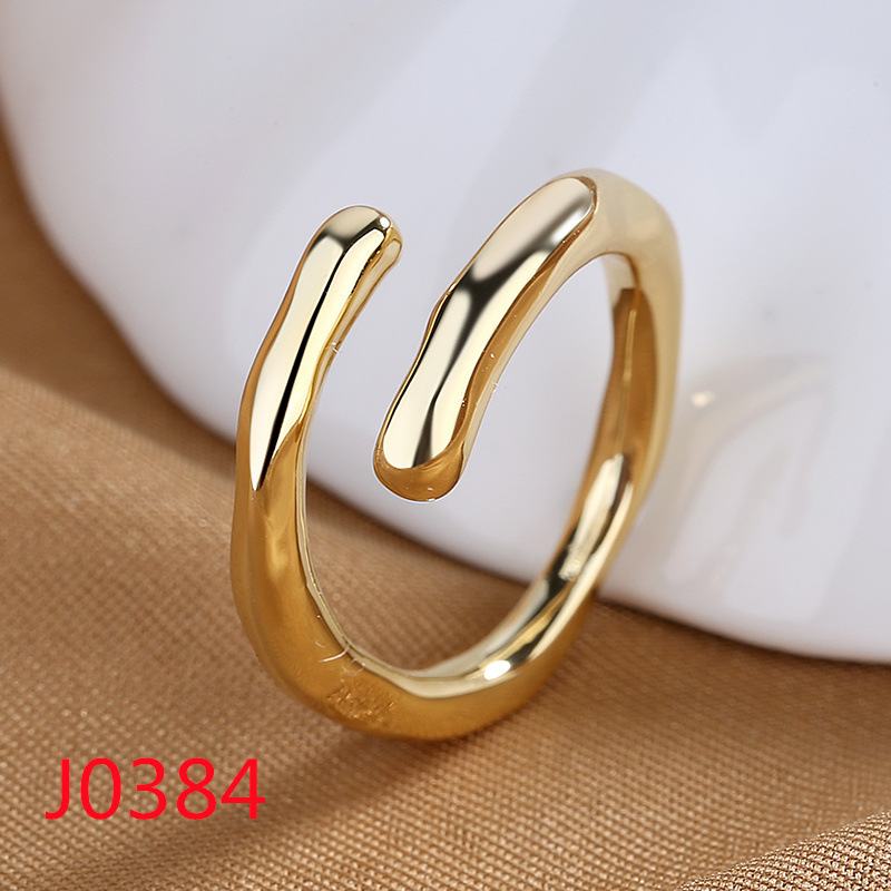 Simple Smooth Geometric Metal Open Ring