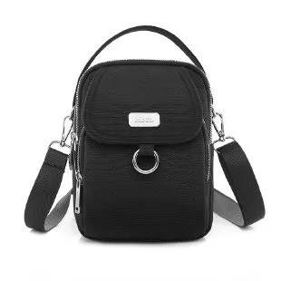 Pouches Versatile Women's Shoulder Messenger Bag Lightweight Water-repellent Cloth - Black