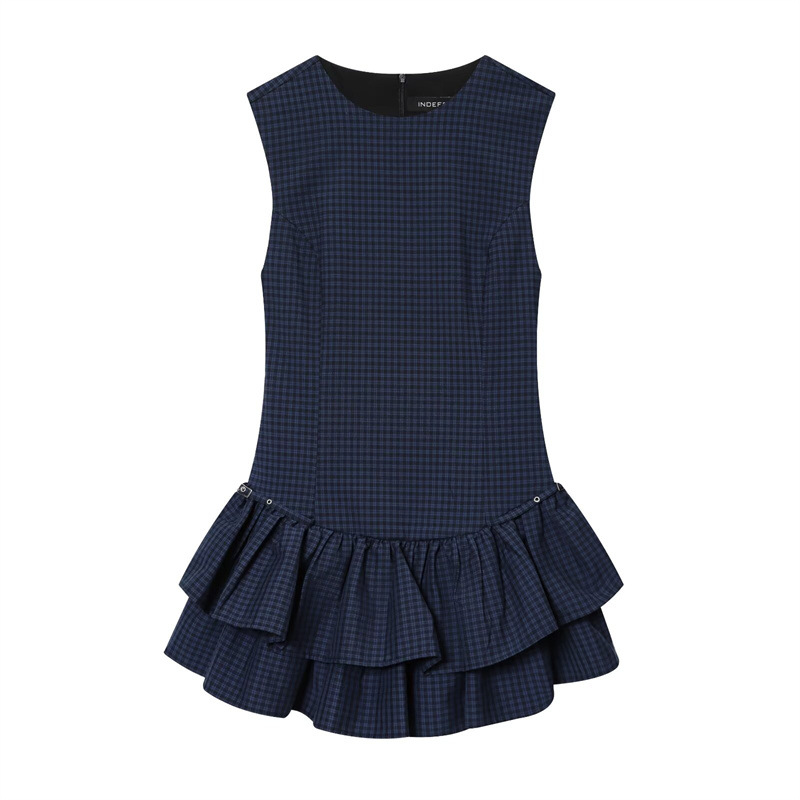 European And American Style Fashion Plaid Layered Decorative Short Dress - Shop at LoveMi