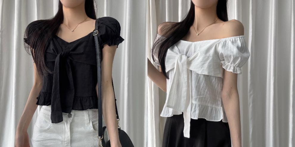 Bow-tied Ruffled Frill Puffed-sleeve Shirt 23 35231ce1 e4fd 4efd 8849 5f60af09aeda