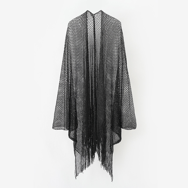 Solid Color Gold And Silver Long Cardigan