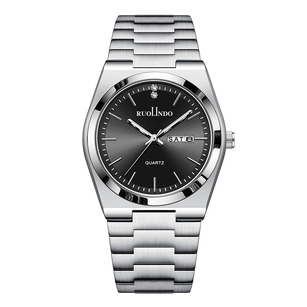 RUOLINDO watch dial with date window and weekday indicator