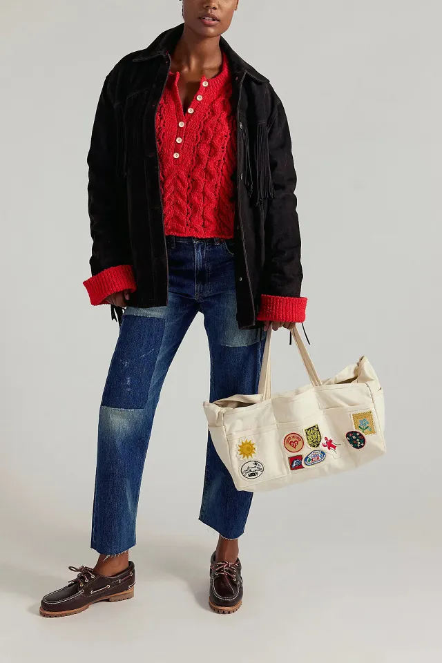 Cable Loose fitting Solid Color Pullover Sweater Red - Shop at LoveMi