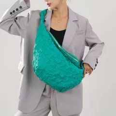 Mesh Female Cloud Bag Crossbody - Green - View 1