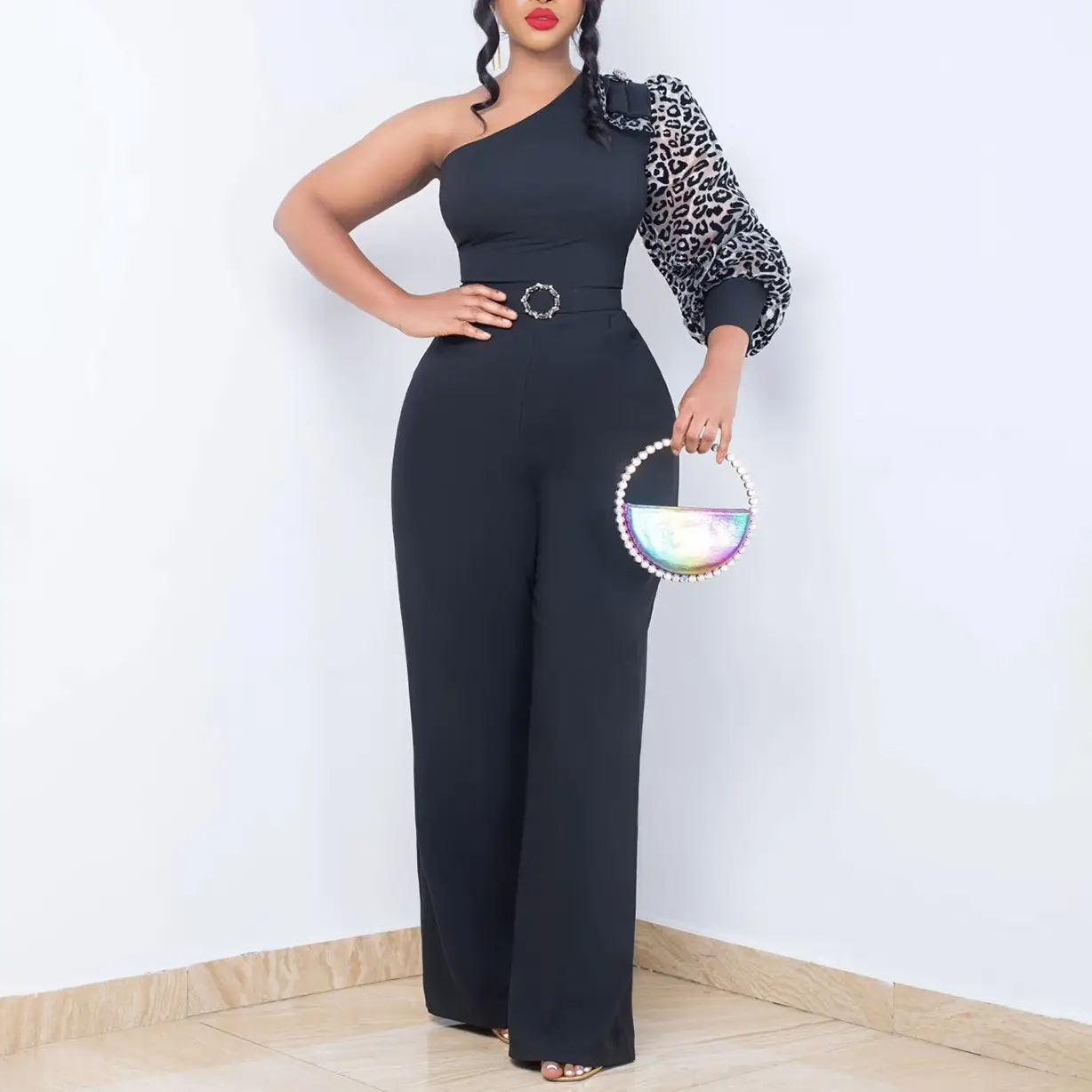 Off-Shoulder Sexy Waist-Cinching Chic Wide-Leg Jumpsuit