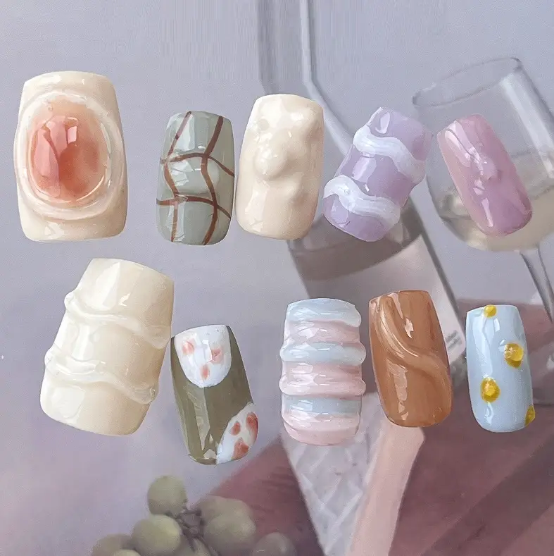 Summer Color Matching Gentle Wear Armor Handmade Nail Tip