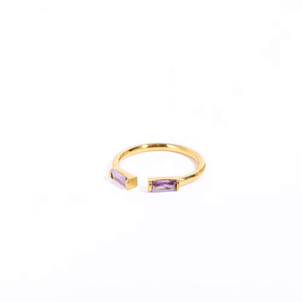 Female 12 Zodiac Birthstone Micro Inlaid Ring