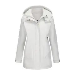 Autumn And Winter Mountaineering Women's Casual Shell Jacket Parka - White - View 1
