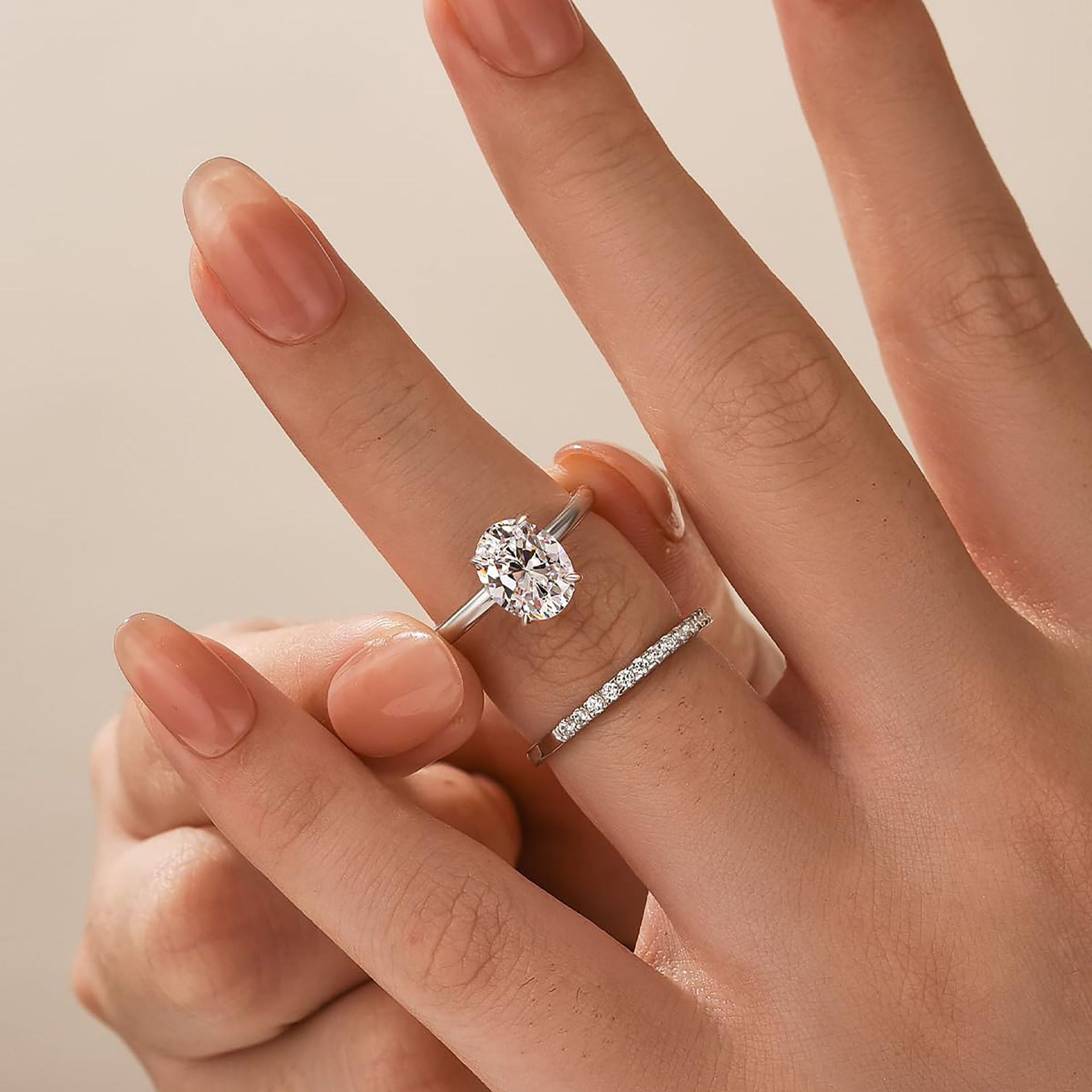 Oval Zircon Ring Set
