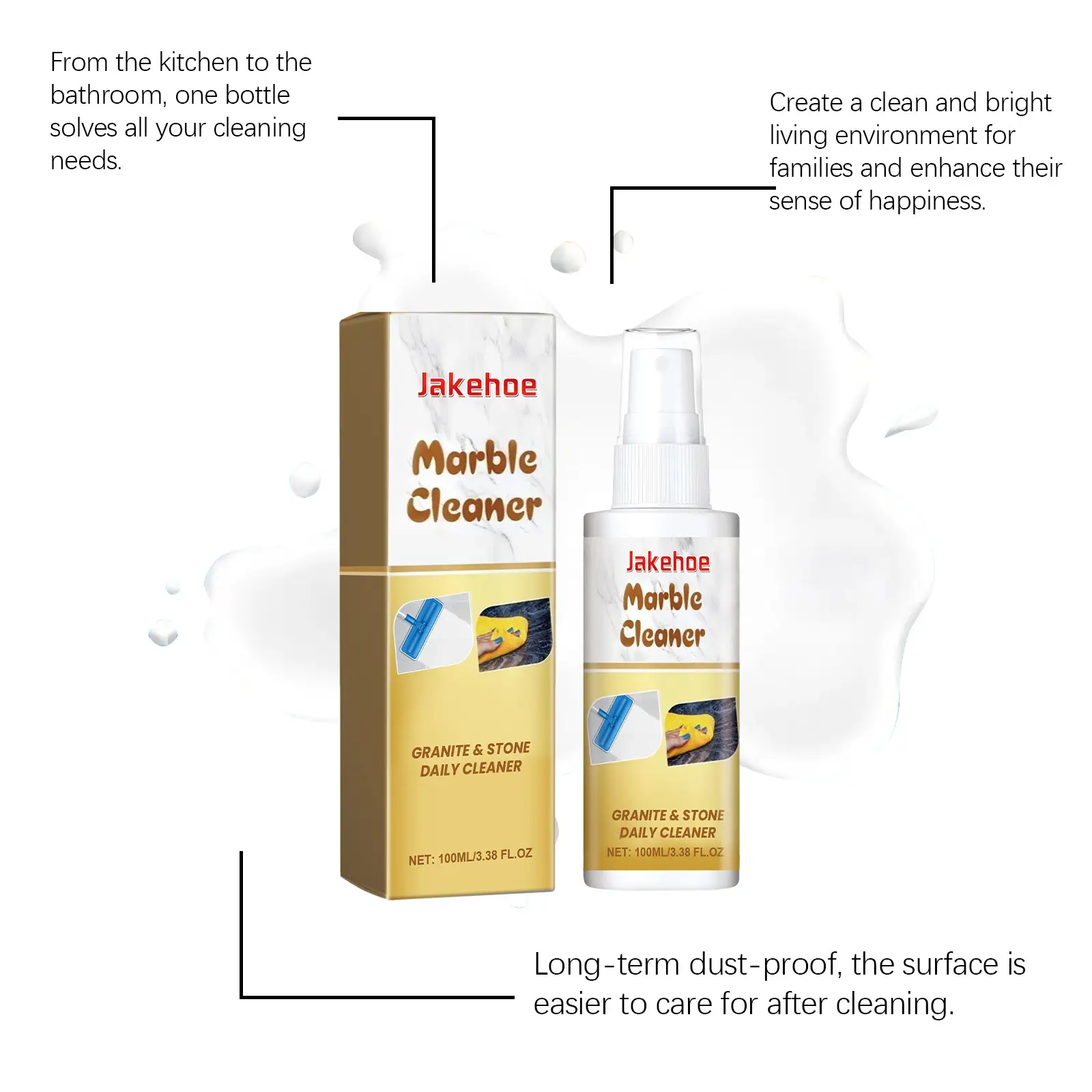 Household Kitchen Countertop Marble Cleaning Decontamination