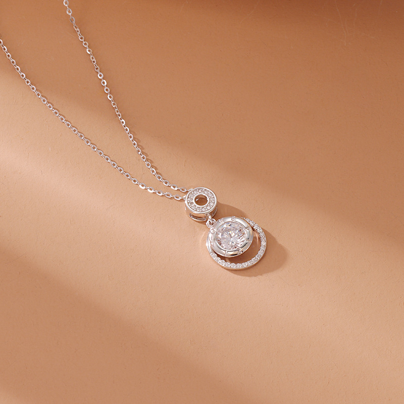 S925 Sterling Silver Love Diamond-studded Necklace Fashion Personality