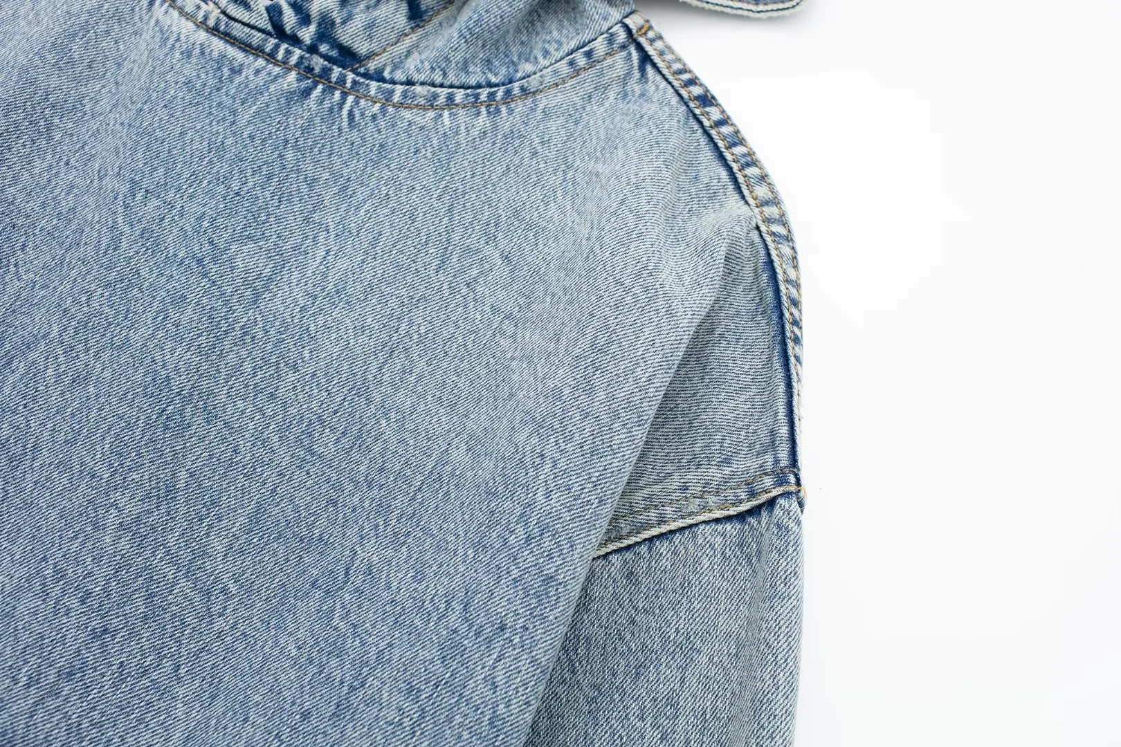 Versatile Casual Hooded Denim Hoodie