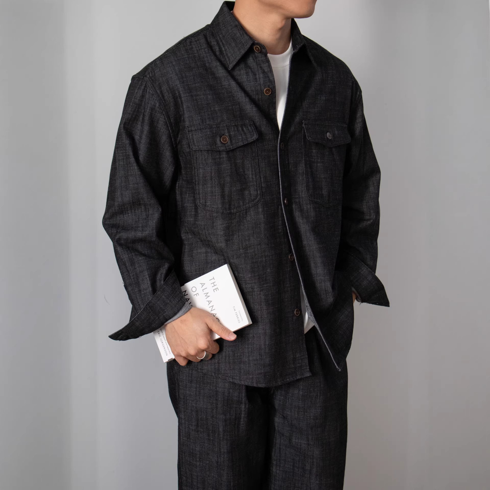 Retro Workwear Loose-fit Casual Long-sleeve Shirt Retro Workwear Loose-fit Casual Long-sleeve Shirt