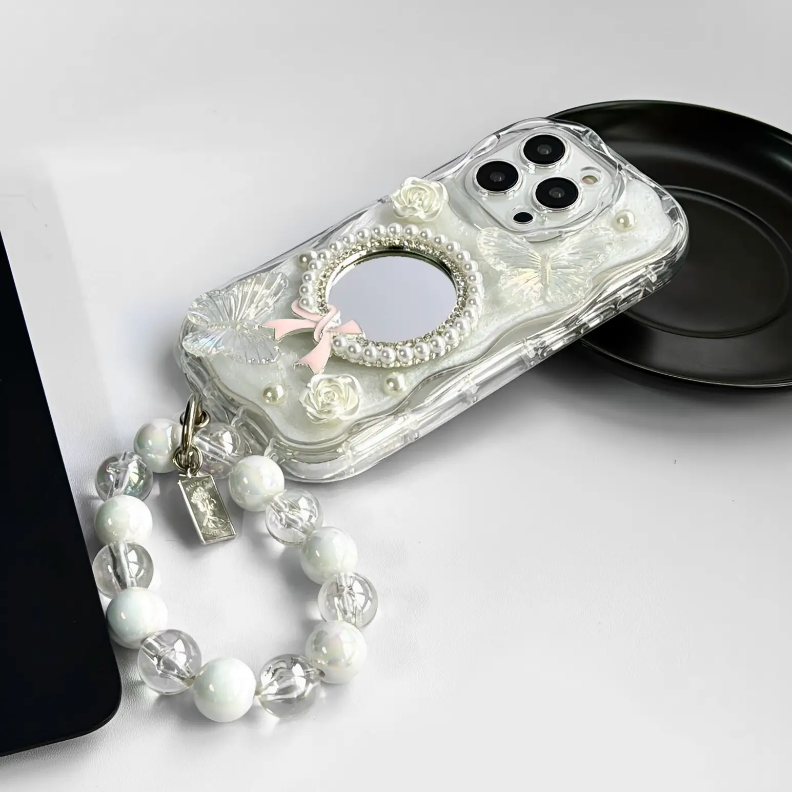 Epoxy Mirror Flower Butterfly Phone Case Three-dimensional All-inclusive