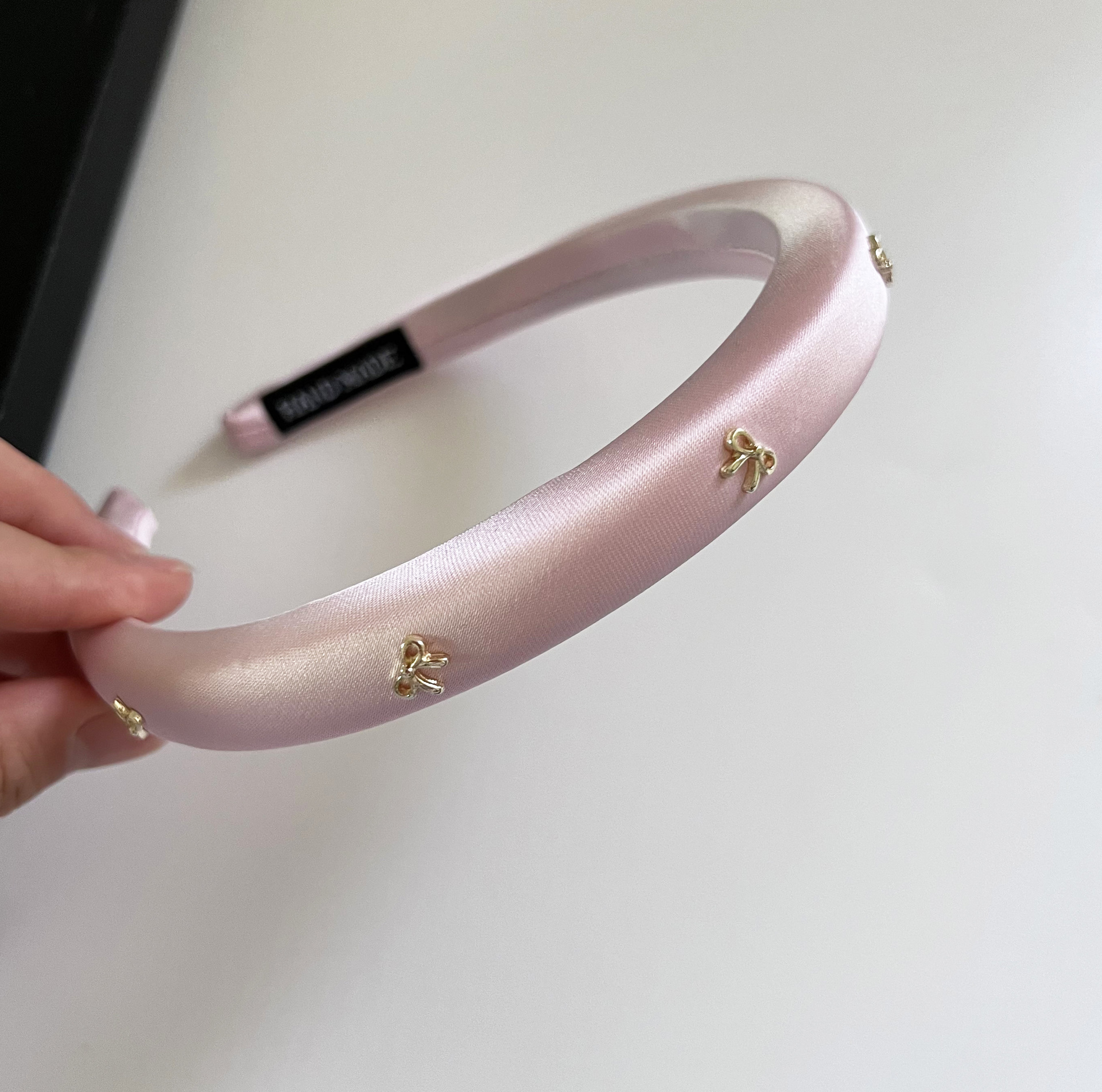 1 Gold Bow Pink Headband