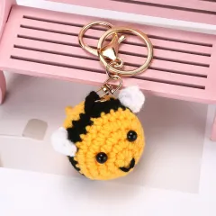 Hand-woven Bee Sad Hamster Keychain - Bee - View 1