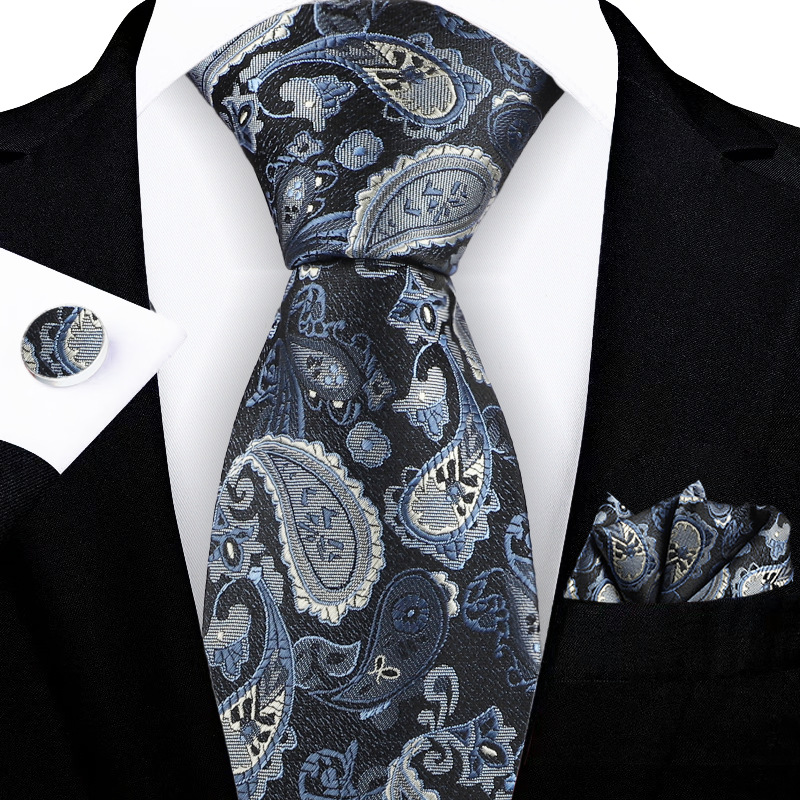 Jacquard-embroidered Cashew Flower Tie