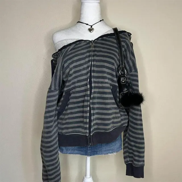 Autumn And Winter New Retro Punk Loose Hooded Jacket Gray - Shop at LoveMi