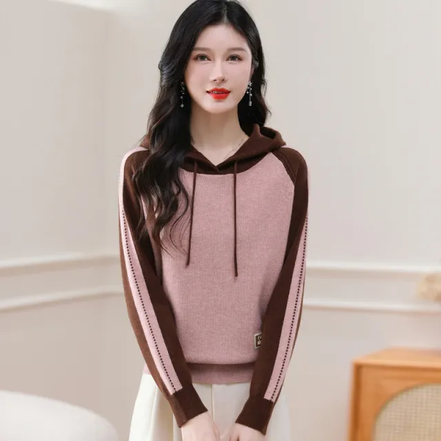 Multicolor Hoodie Bottoming Shirt Sweater Pink - Shop at LoveMi