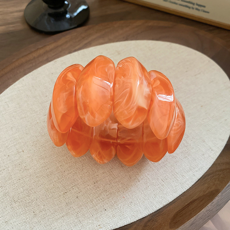 Blooming Oval Acrylic Stretch Bracelet Niche Unique Design