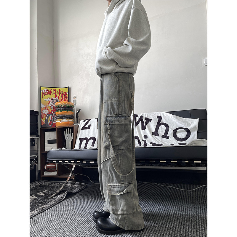 Autumn And Winter Clothing New Men's Hong Kong Style Trendy Workwear Jeans