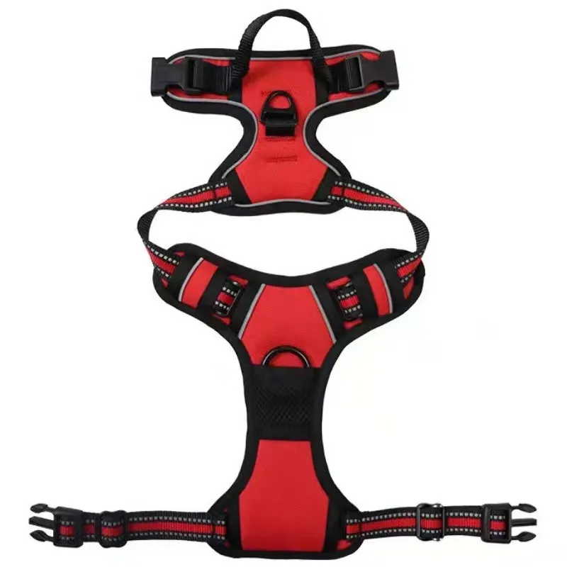 Pet Hand Holding Rope Chest And Back Nylon Dog Rope - Red