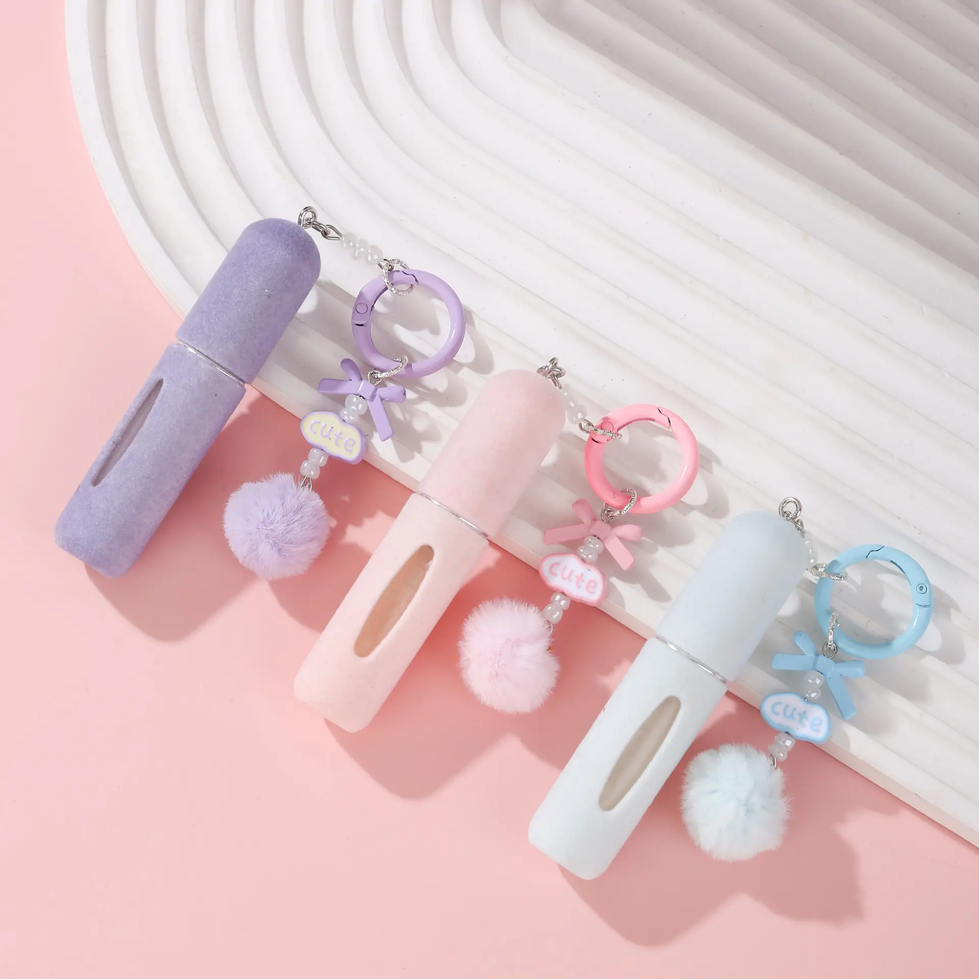 Plush Bag Charm Perfume Bottle Girly Keychain