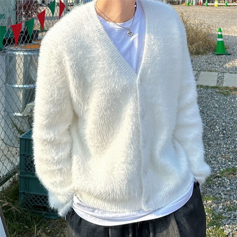 $18.48 Mohair American Retro V-neck Sweater Coat