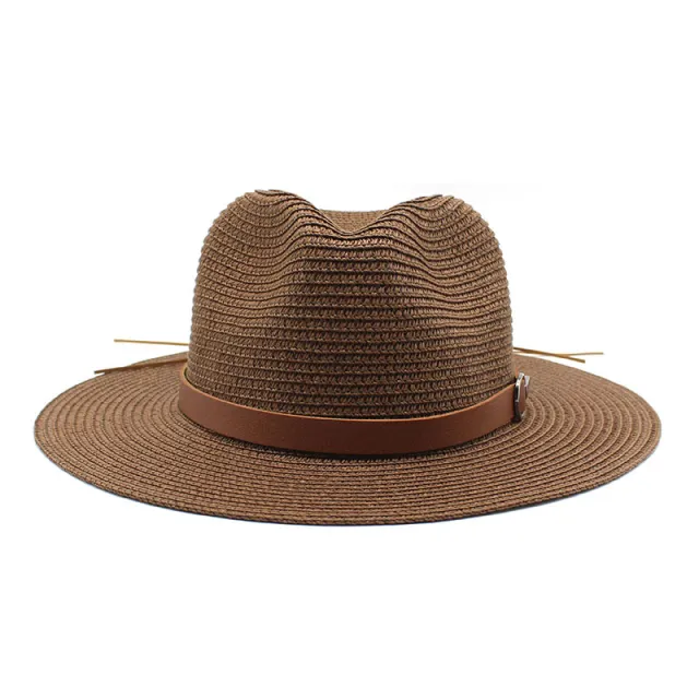 Sun Protection Travel Vacation Beach Woven Denim Top Hat Brown - Shop at LoveMi