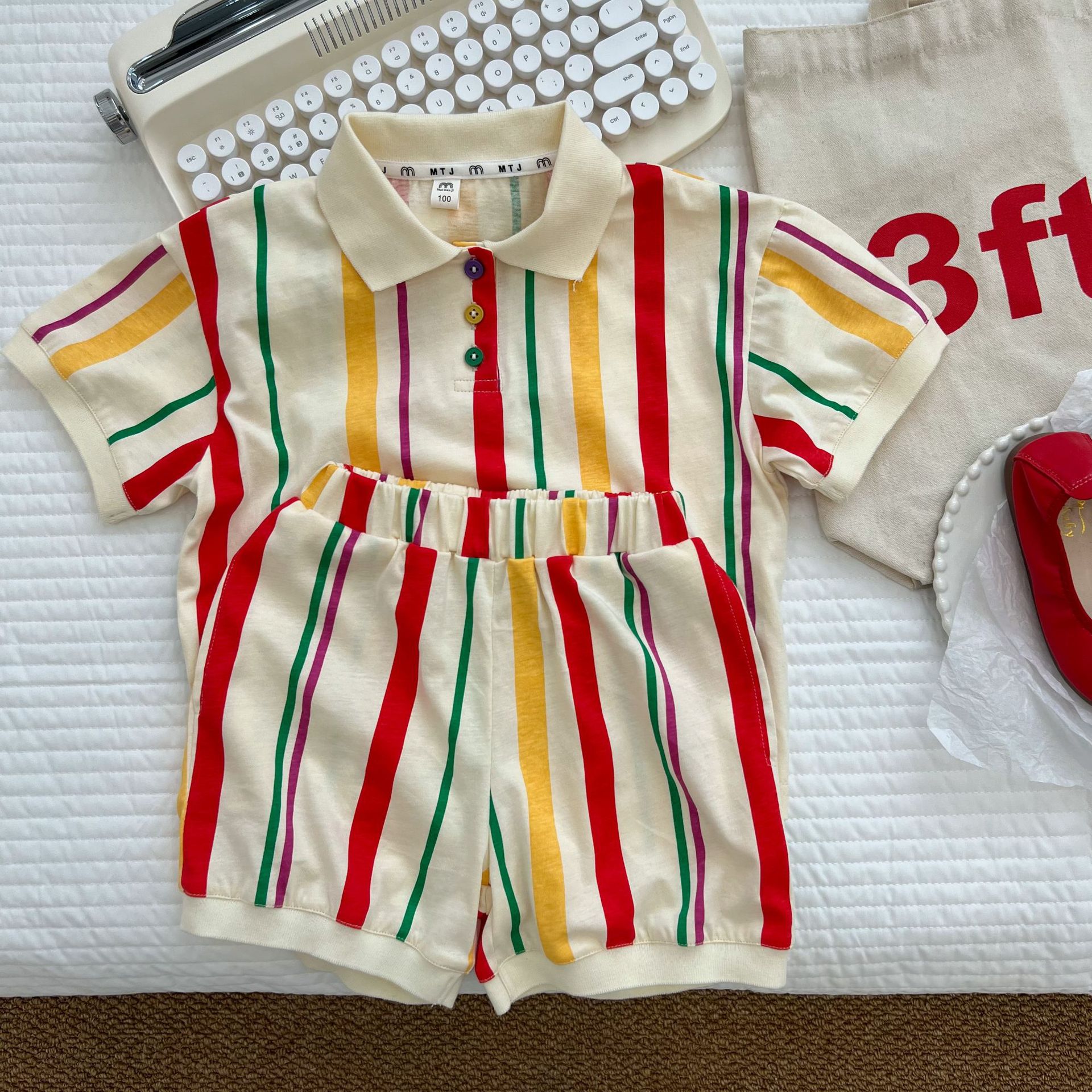 Title 26, Ensemble Tricot Rayé Enfant Fille Robe Polo Con...